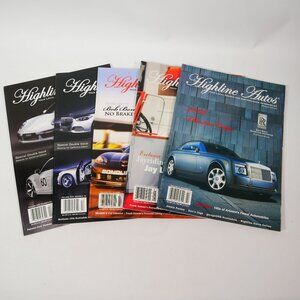 Set Of 5 Highline Autos Magazines Featuring Luxury & Sports Cars